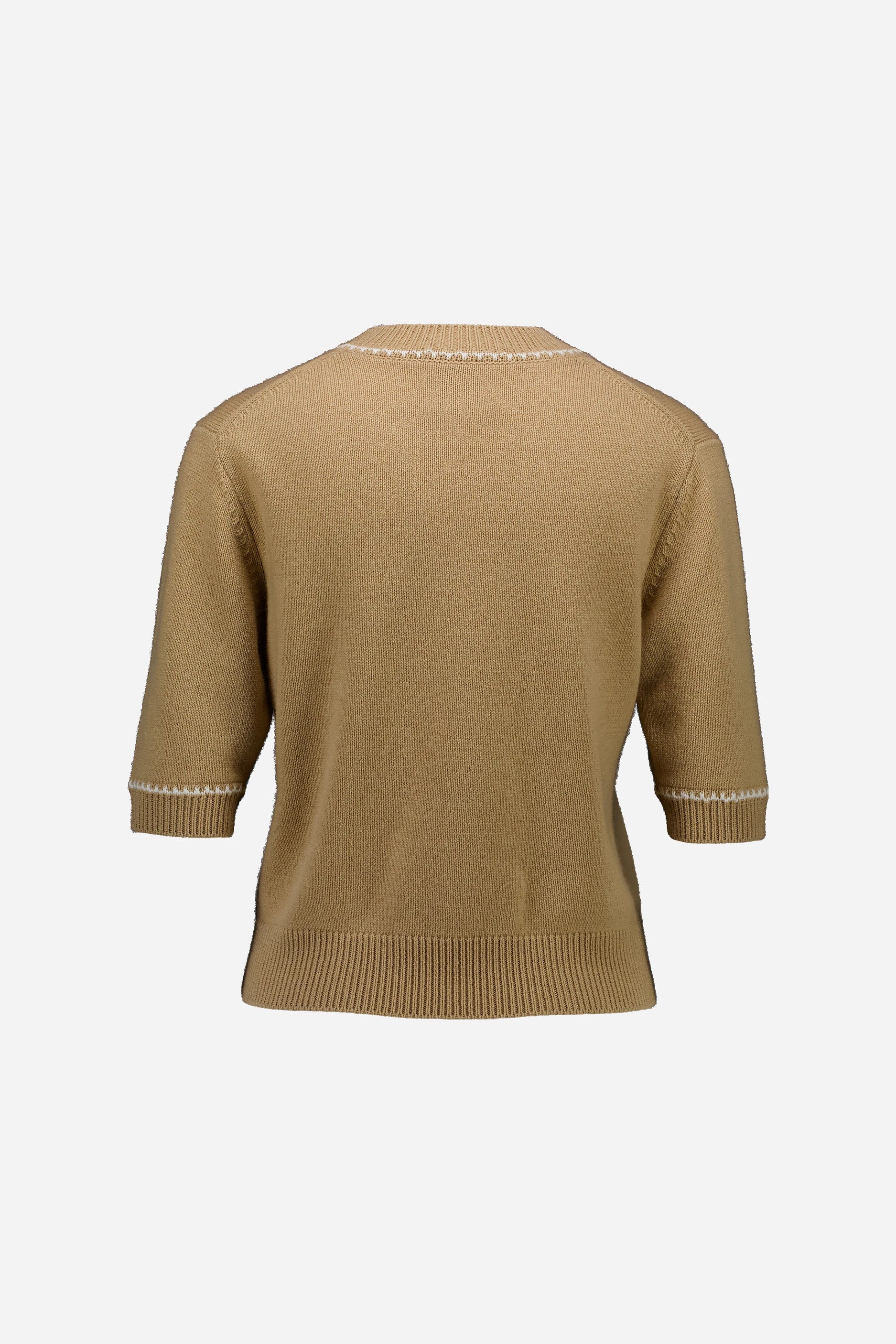 265-17712-4540-S_2 - Allude - 30% Cashmere 70% Wolle Active Beige Damen Fall/Winter 2026/2027 Halbarm NEW Pullover Rundhals SAPG::265-17712 Wolle