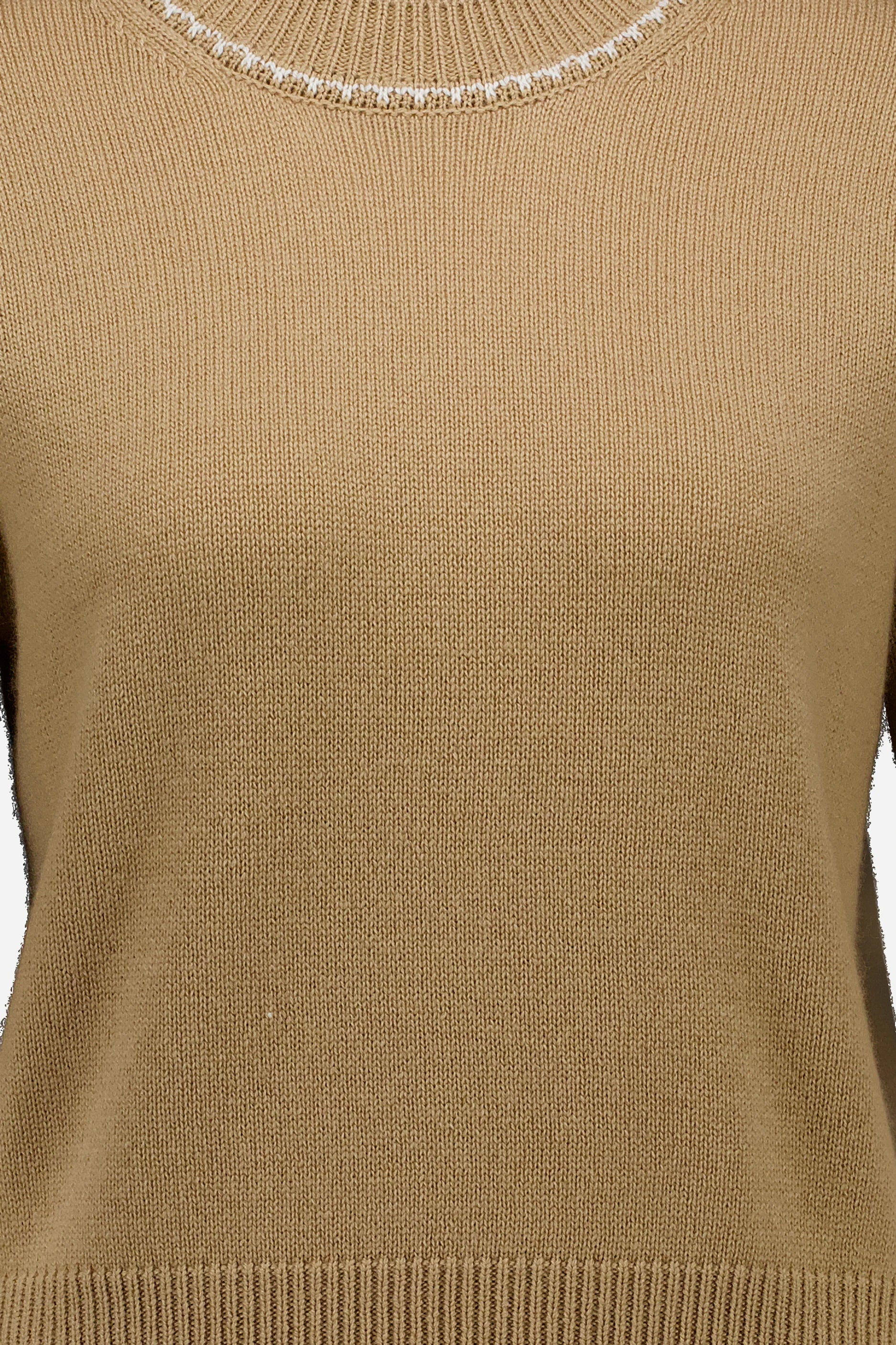 265-17712-4540-S_4 - Allude - 30% Cashmere 70% Wolle Active Beige Damen Fall/Winter 2026/2027 Halbarm NEW Pullover Rundhals SAPG::265-17712 Wolle