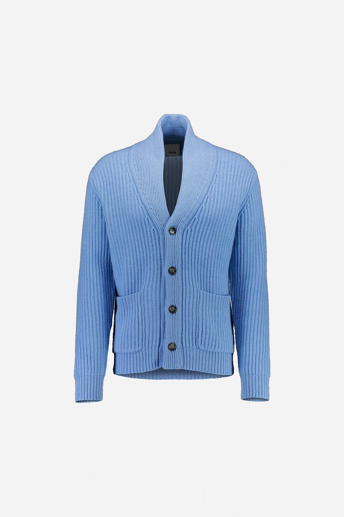 265-37600-12-1 - Allude - 30% Cashmere 70% Wolle Active Blau Fall/Winter 2026/2027 Herrne Langarm NEW SAPG::265-37600 Schalkragen Strickjacke Wolle