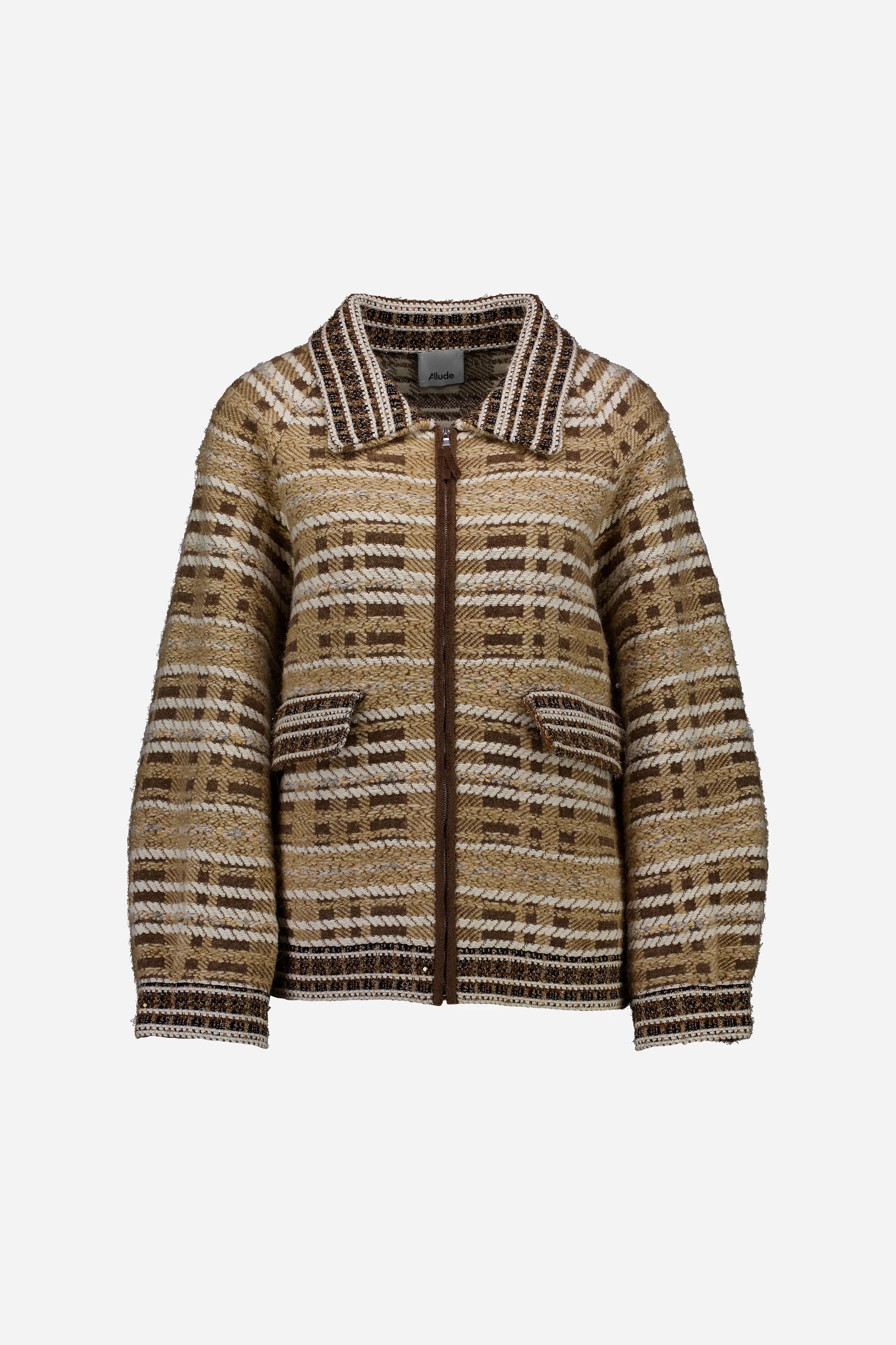 265-50001-original-S_1 - Allude - 1% Alpaca 10% Viscose 23% Polyester 19% 23% Wolle 25% Cashmere Active Cashmere Damen Fall/Winter 2026/2027 Jacket Langarm NEW Nylon SAPG::265-50001 Sonstige