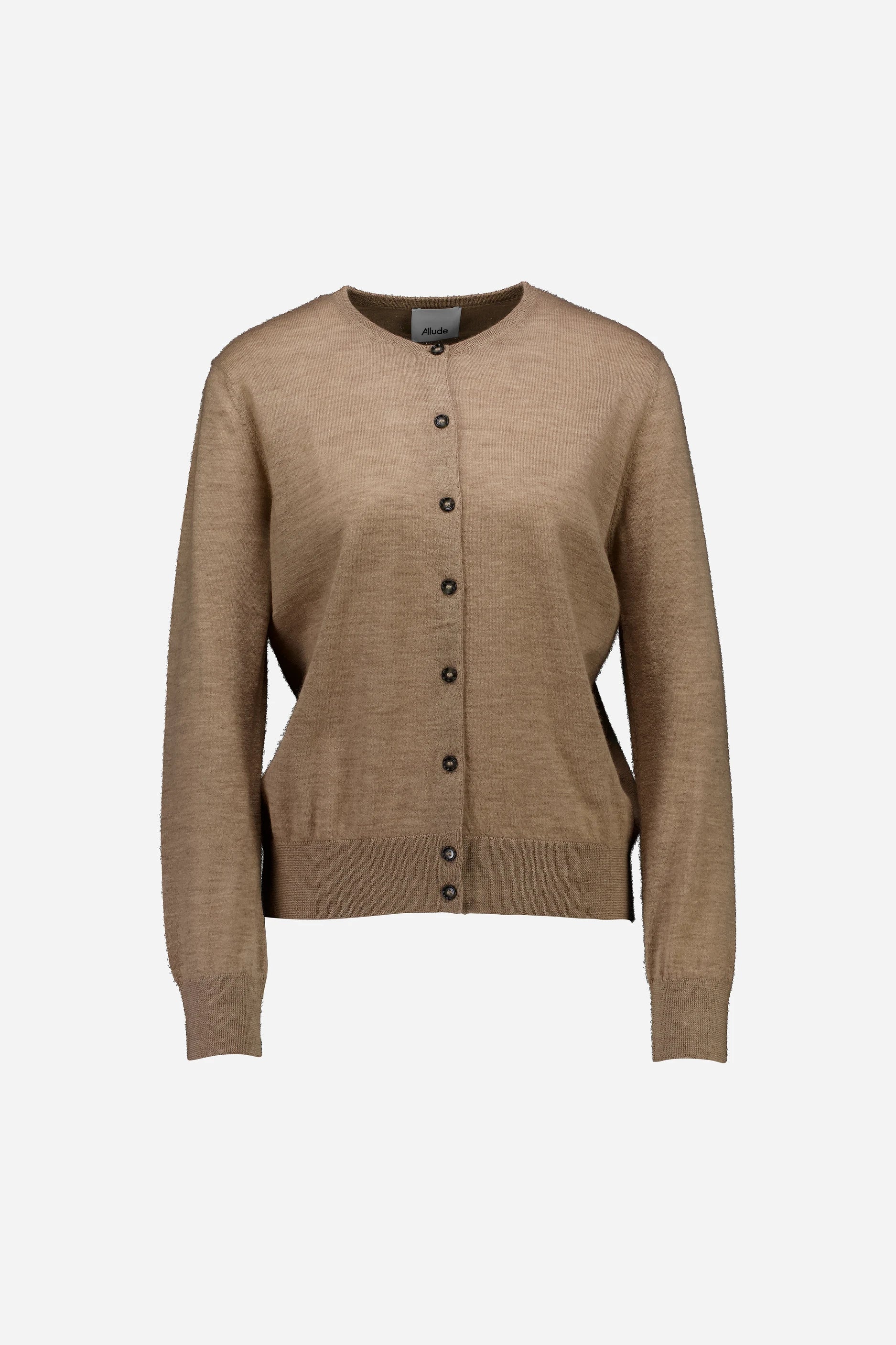 265-70002-46-S_1 - Allude - 100% Cashmere Active Beige Cashmere Damen Fall/Winter 2026/2027 Halbarm NEW Rundhals SAPG::265-70002 Strickjacke