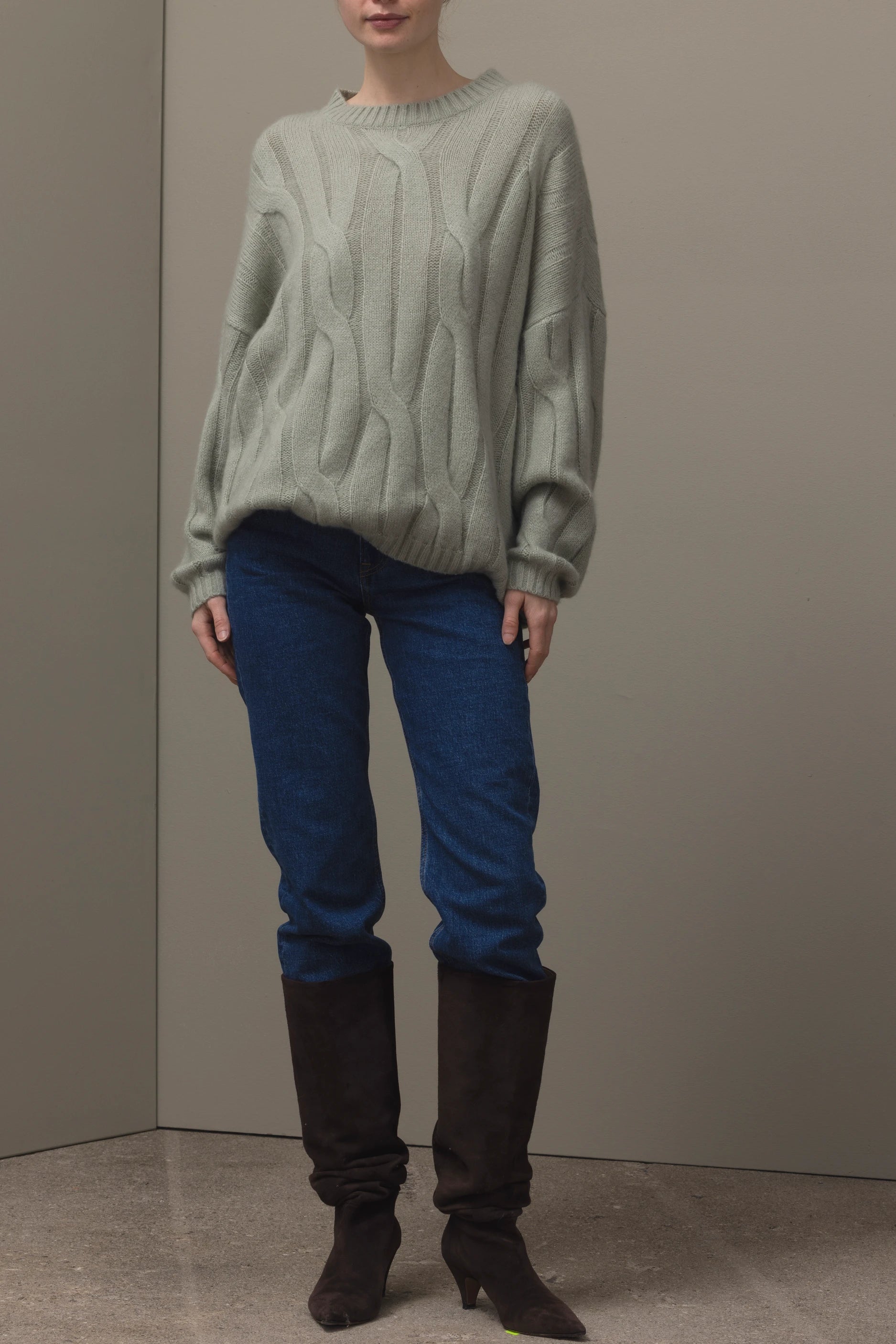 265-77002-30-S_1_338cd71d-0961-4f98-a1ed-467edd7e6e45 - Allude - 25% Seide 75% Cashmere Active Cashmere Damen Fall/Winter 2026/2027 Grün Langarm NEW Pullover Rundhals SAPG::265-77002