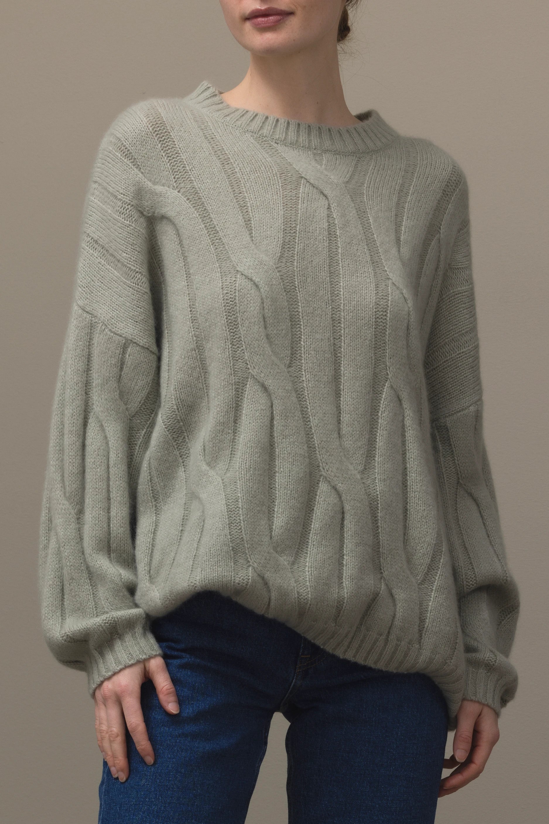 265-77002-30-S_2_8470cf68-7604-4692-9534-e1b198ea1aa2 - Allude - 25% Seide 75% Cashmere Active Cashmere Damen Fall/Winter 2026/2027 Grün Langarm NEW Pullover Rundhals SAPG::265-77002