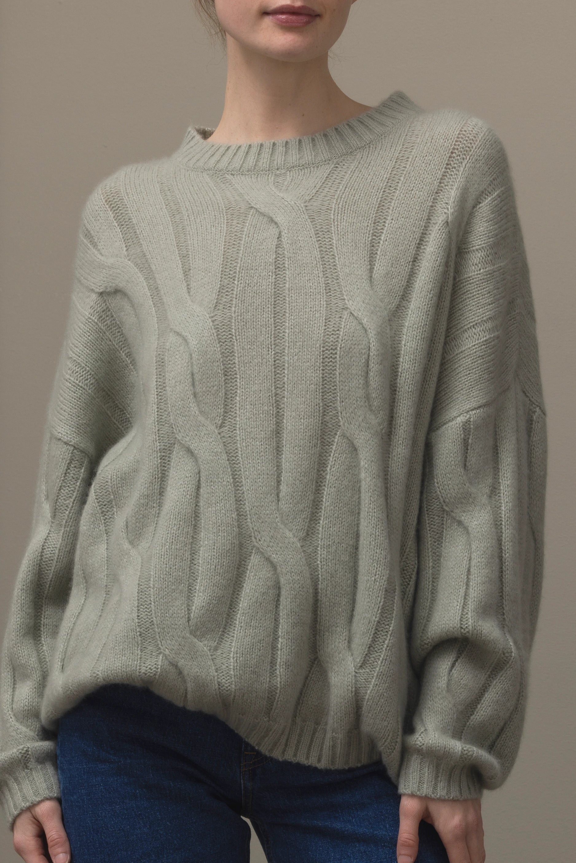 265-77002-30-S_3_49973b9a-3143-4b1a-ad2f-7c5d7fd0c703 - Allude - 25% Seide 75% Cashmere Active Cashmere Damen Fall/Winter 2026/2027 Grün Langarm NEW Pullover Rundhals SAPG::265-77002