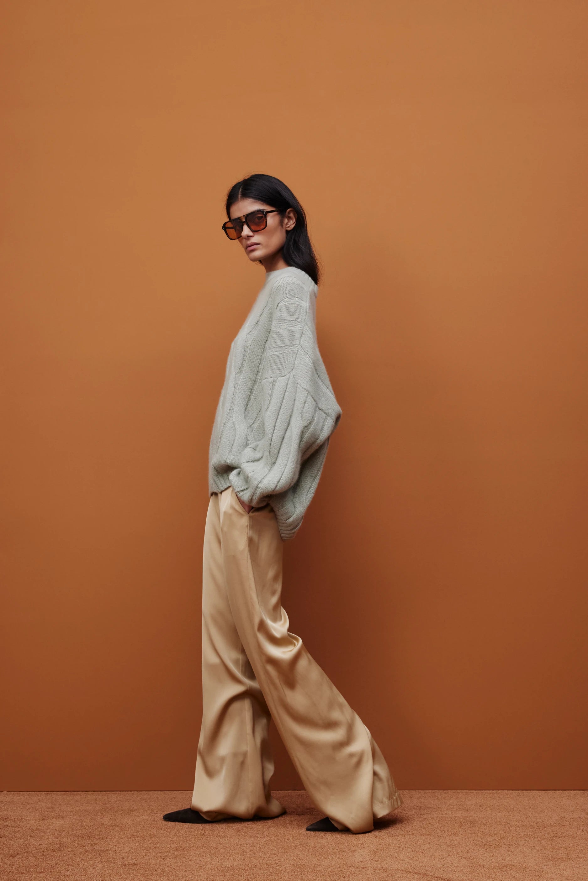 265-77002-30-S_8_0bdfefc8-e2c6-4e7f-9f7e-9844d8664908 - Allude - 25% Seide 75% Cashmere Active Cashmere Damen Fall/Winter 2026/2027 Grün Langarm NEW Pullover Rundhals SAPG::265-77002
