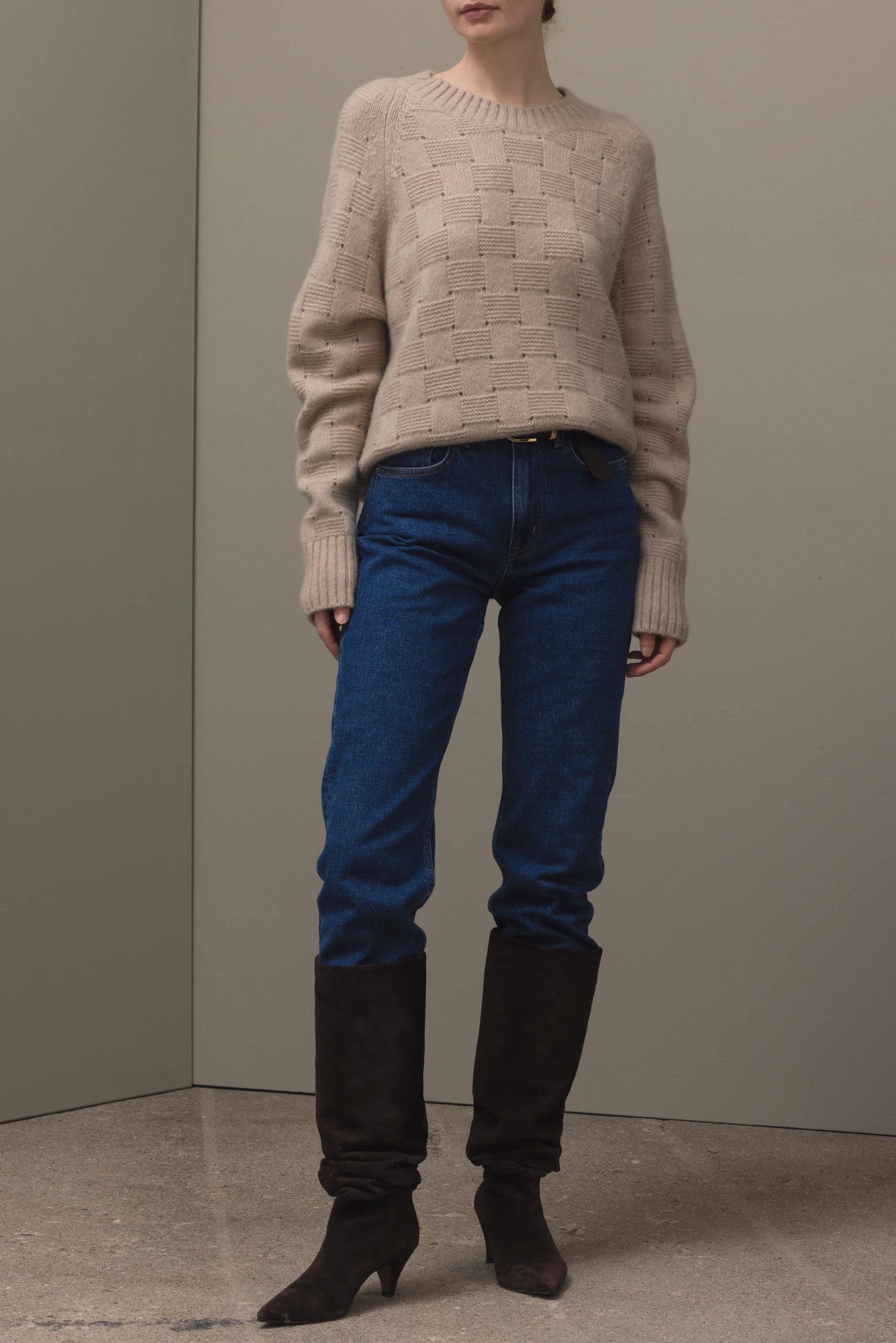 265-77021-48-S_1 - Allude - 25% Seide 75% Cashmere Active Beige Cashmere Damen Fall/Winter 2026/2027 Langarm NEW Pullover Rundhals SAPG::265-77021