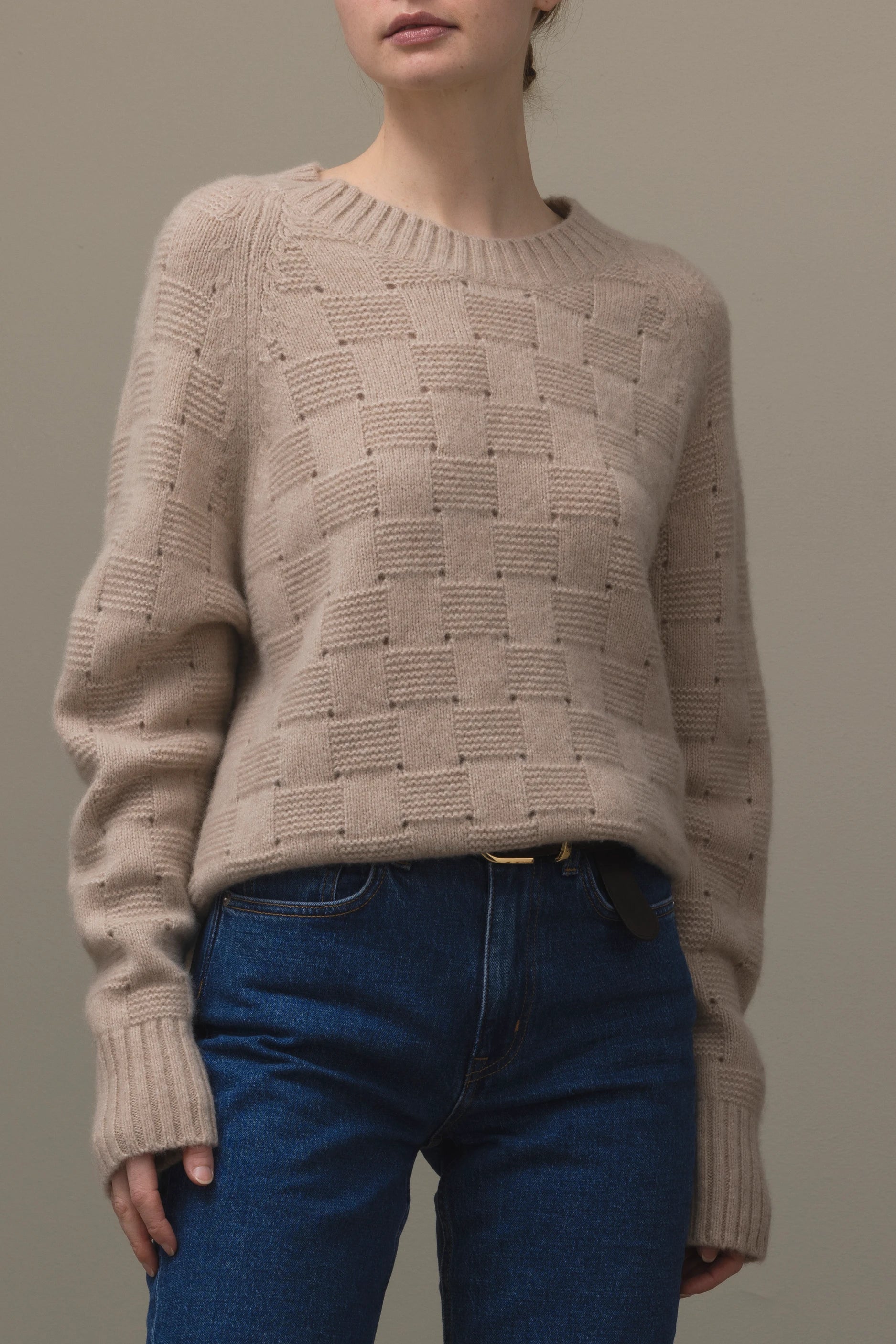 265-77021-48-S_2 - Allude - 25% Seide 75% Cashmere Active Beige Cashmere Damen Fall/Winter 2026/2027 Langarm NEW Pullover Rundhals SAPG::265-77021