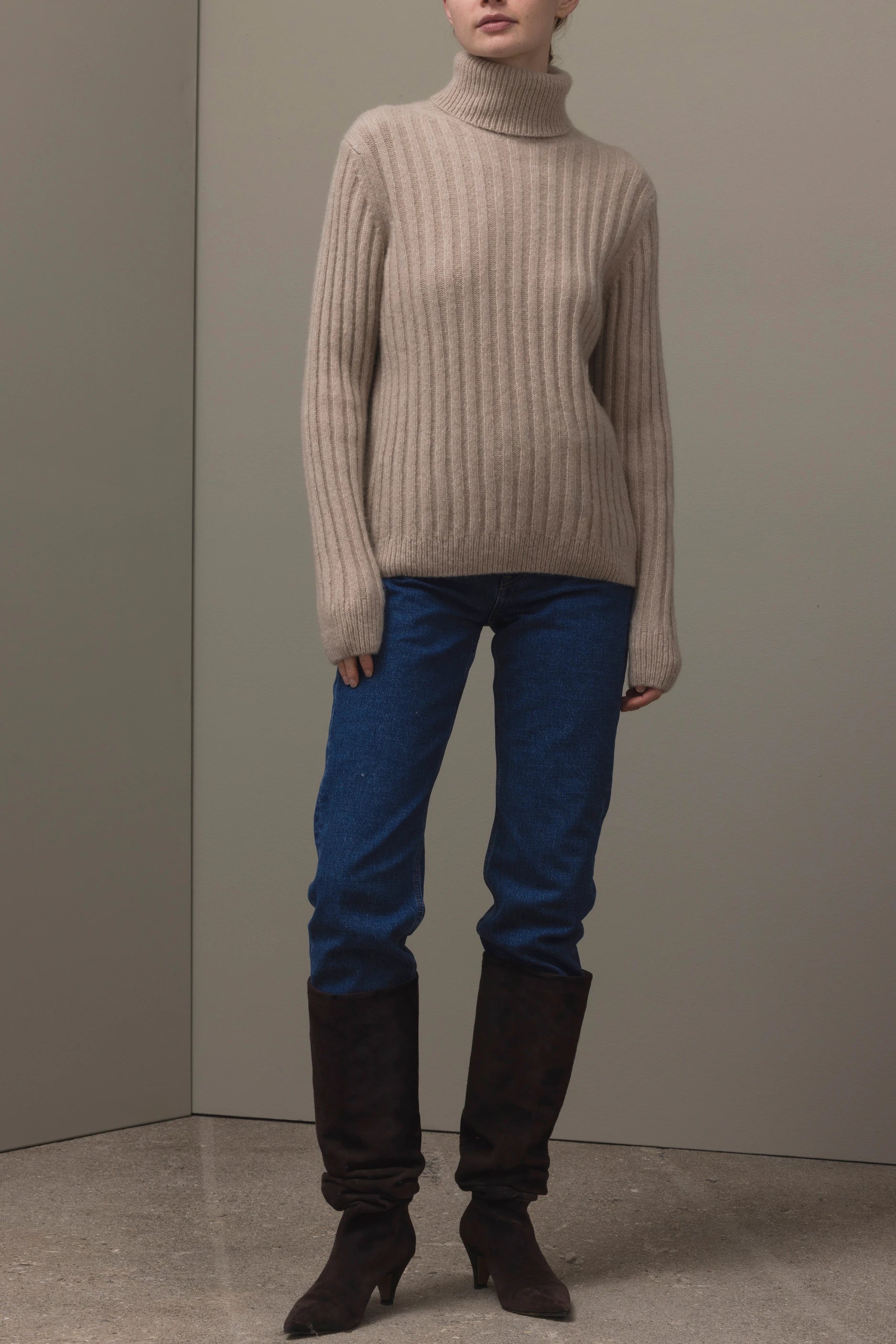 265-77030-48-S_1 - Allude - 25% Seide 75% Cashmere Active Beige Cashmere Damen Fall/Winter 2026/2027 Langarm NEW Pullover Rundhals SAPG::265-77030
