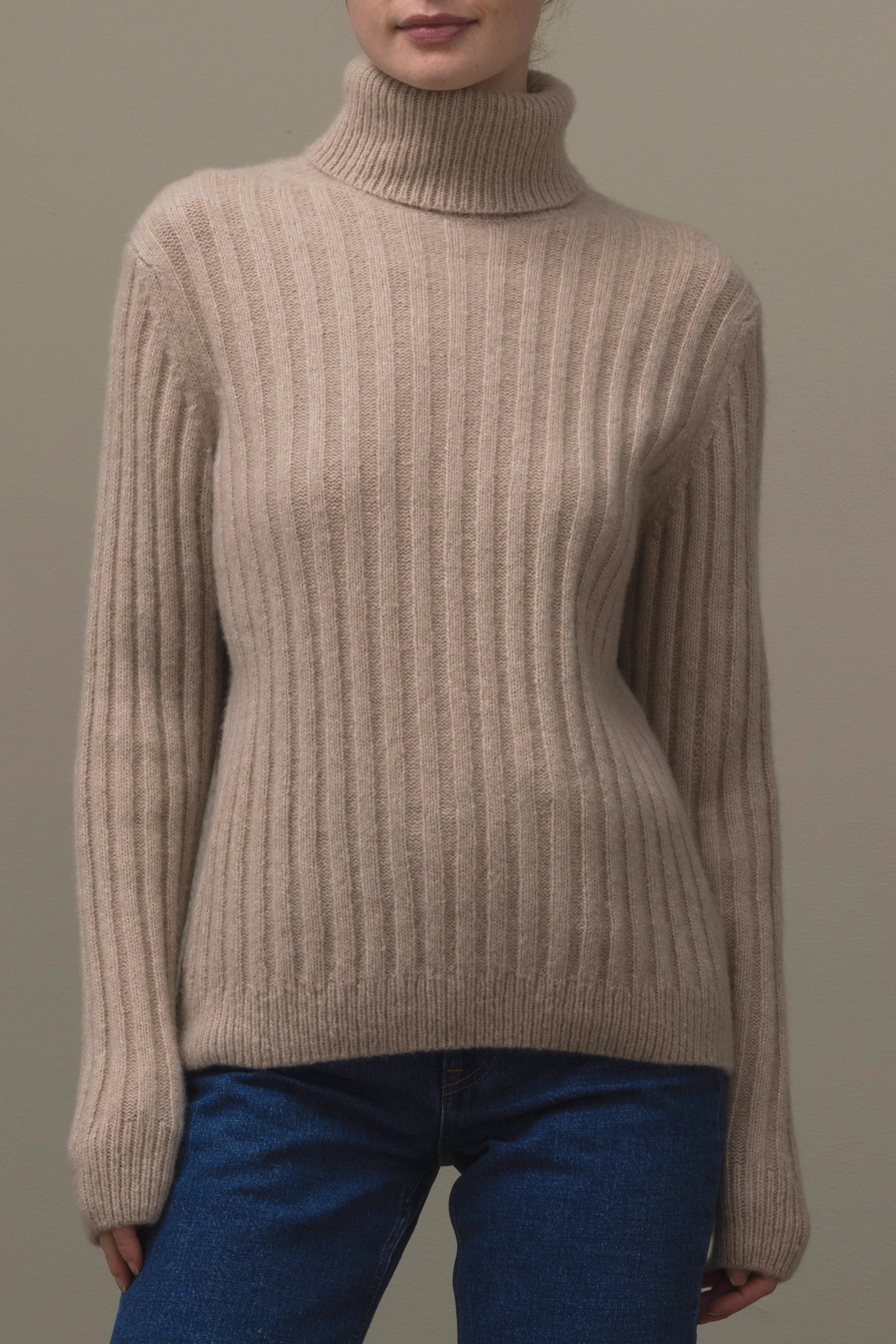 265-77031-48-S_1 - Allude - 25% Seide 75% Cashmere Active Beige Cashmere Damen Fall/Winter 2026/2027 Langarm NEW Pullover Rollkragen SAPG::265-77031