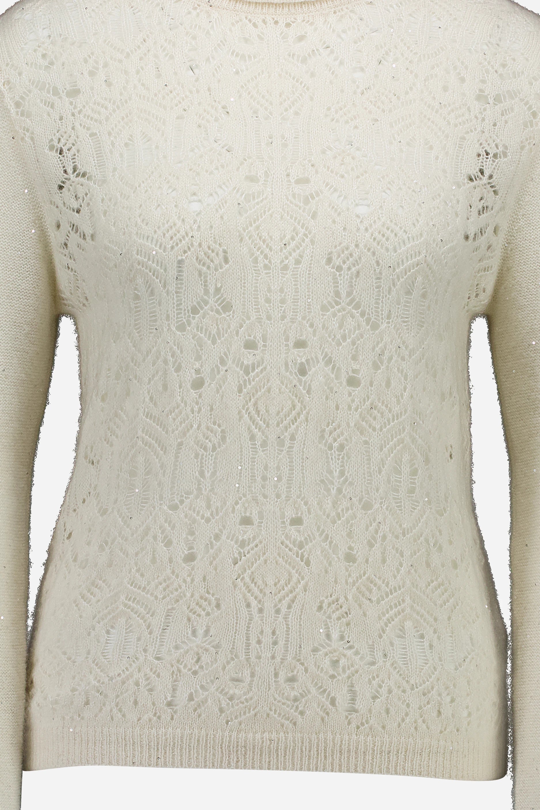 265-77111-40-S_4 - Allude - 1% Sequens 39 % Silk 60% Cashmere Active Cashmere Damen Fall/Winter 2026/2027 Halbarm NEW Pullover Rollkragen SAPG::265-77111 Weiß