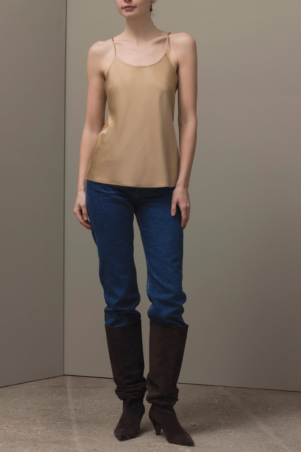 265-84001-45-S_1_80118036-dda5-4230-b477-29447ece85f9 - Allude - 7% Elastan 93% Silk Active Beige Damen Fall/Winter 2026/2027 NEW SAPG::265-84001 Seide Top