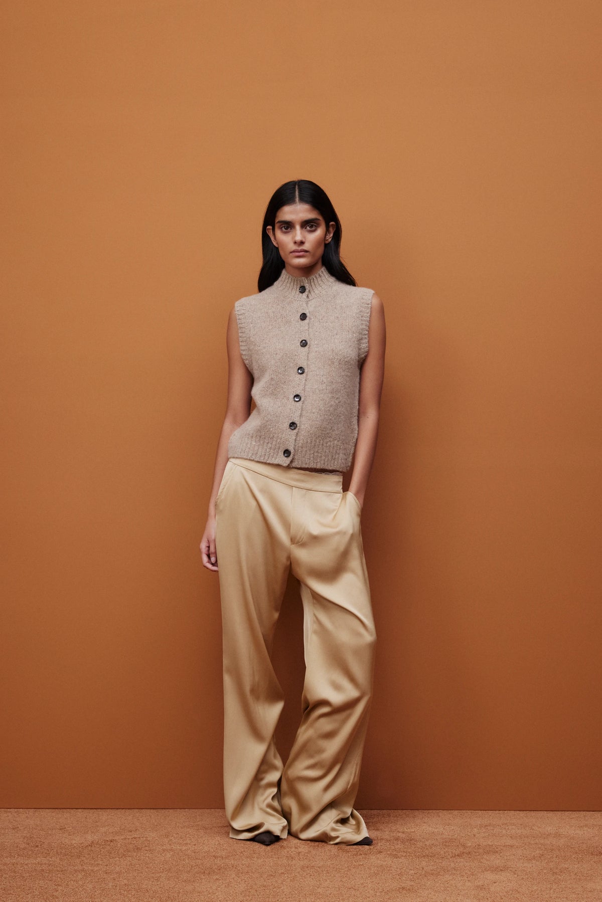 265-84006-45-S_9 - Allude - 7% Elastan 93% Silk Active Beige Damen Fall/Winter 2026/2027 Hose NEW SAPG::265-84006 Seide