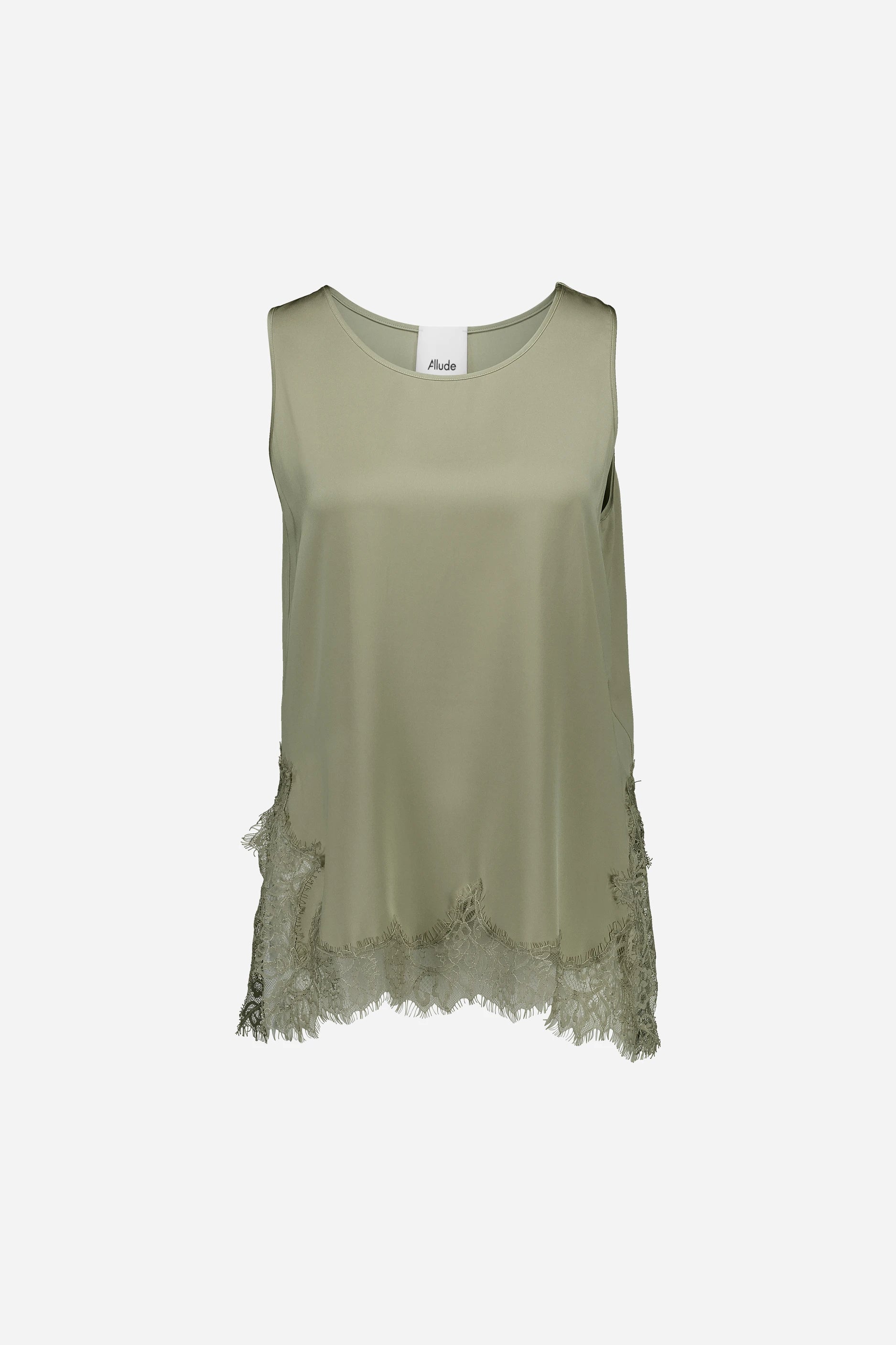 265-84010-30-S_1 - Allude - 7% Elastan 93% Silk Active Damen Fall/Winter 2026/2027 Grün NEW SAPG::265-84010 Seide Top