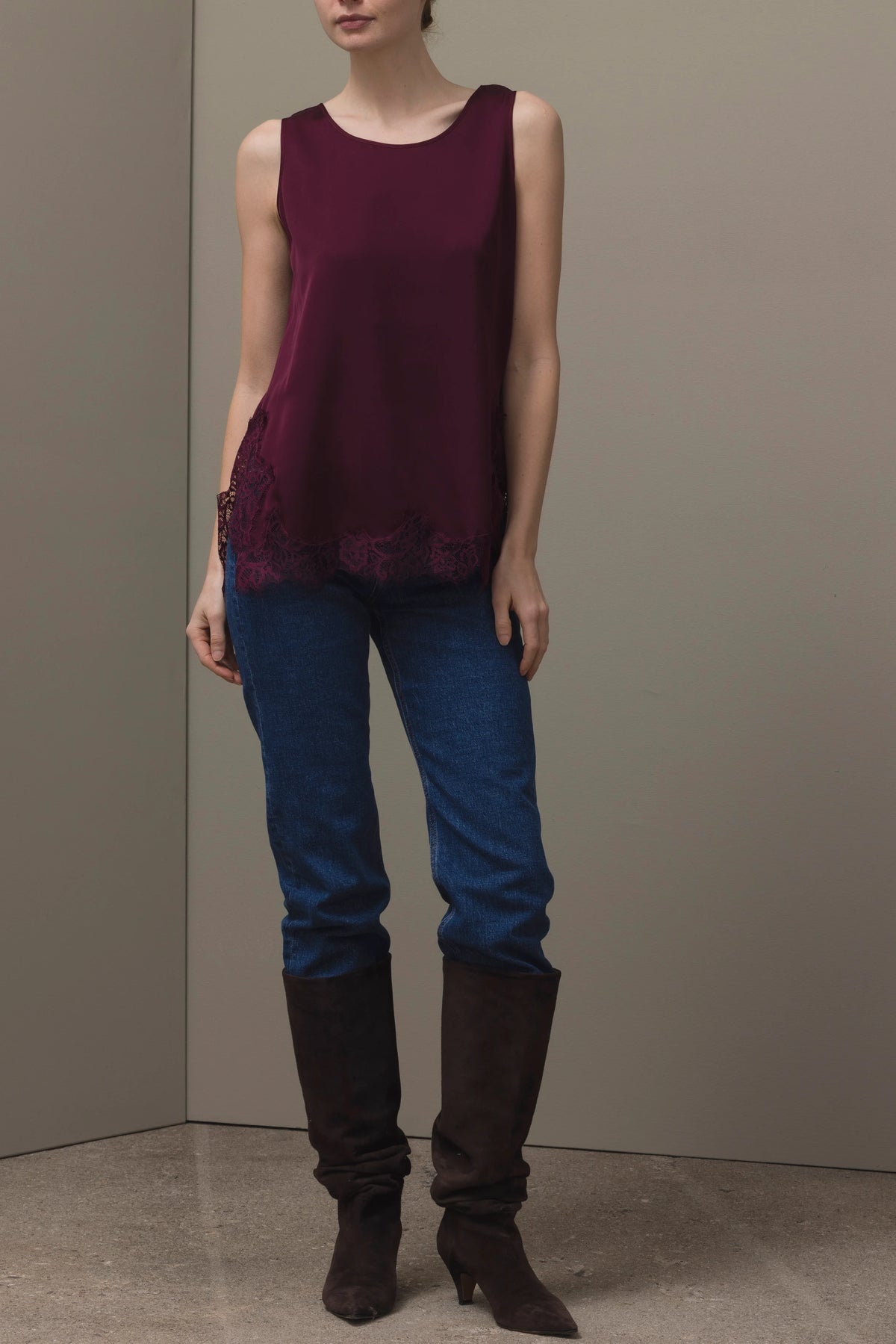265-84010-68-S_1_68171dbc-58bd-47b5-a2e8-6303e3e64b37 - Allude - 7% Elastan 93% Silk Active Damen Fall/Winter 2026/2027 NEW Rot SAPG::265-84010 Seide Top