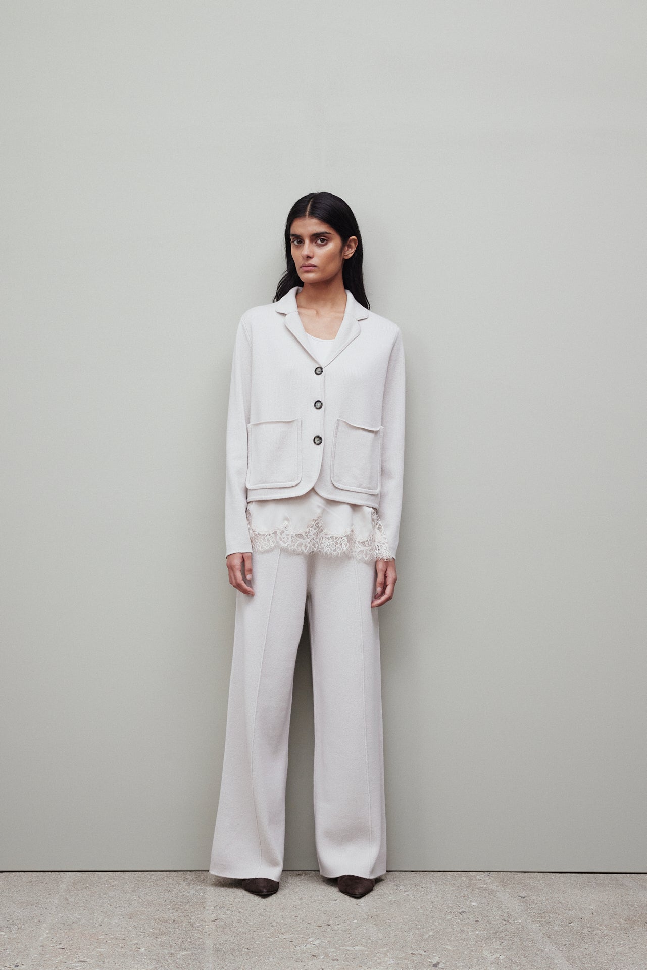 265_17052_43_265_84010_43_265_17053_43_8 - Allude - 30% Cashmere 70% Wolle Active Damen Fall/Winter 2026/2027 Hose NEW SAPG::265-17053 Schwarz Wolle