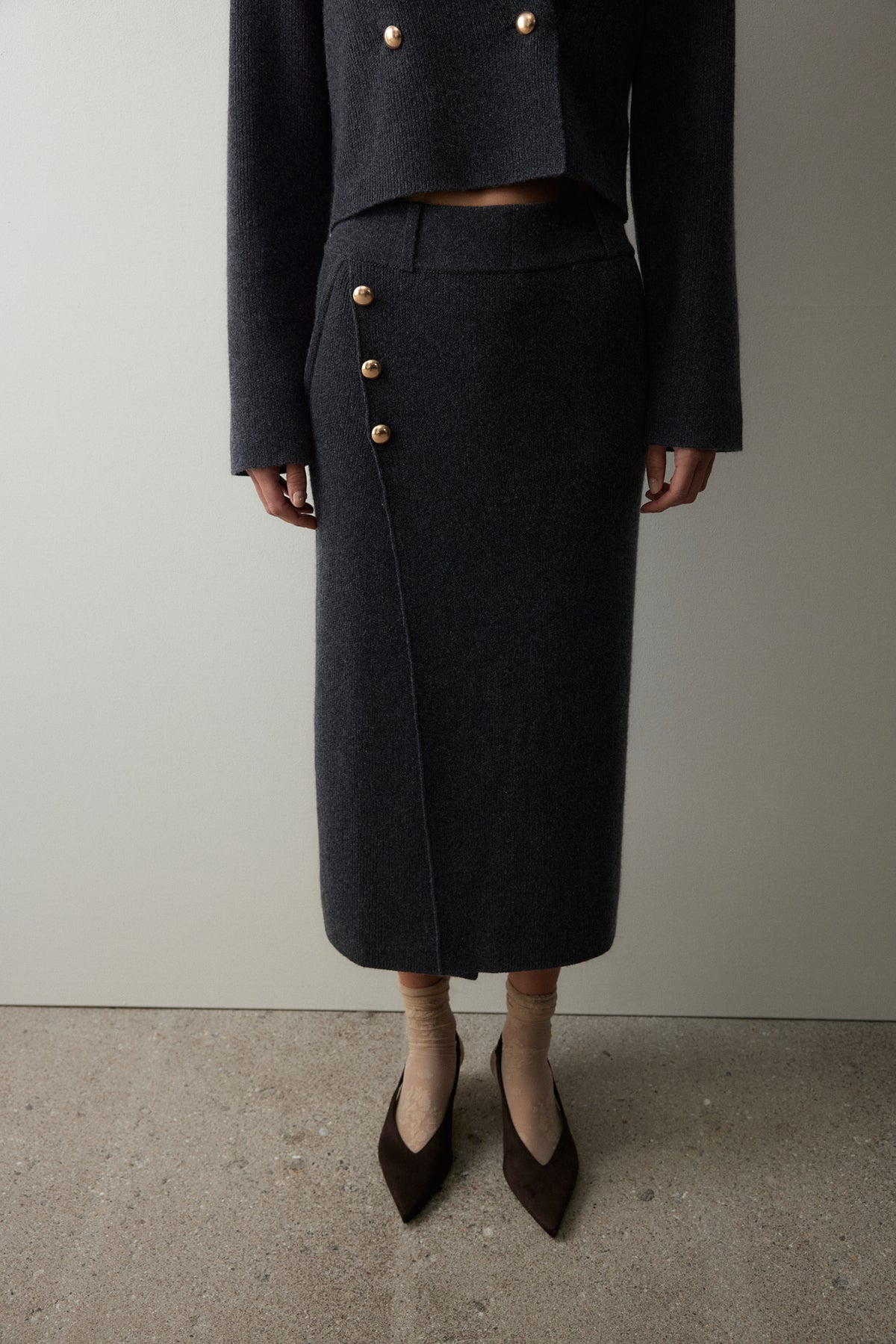 Woll-Mischung Blazer in Grau
