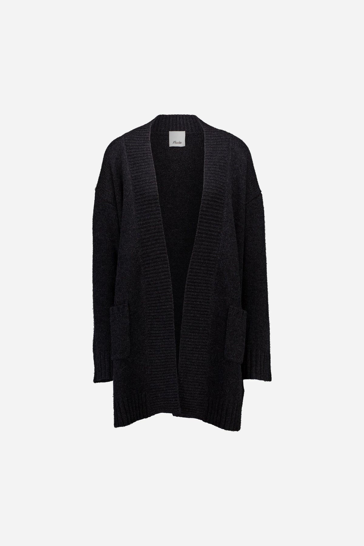 Woll-Mischung Strickjacke in Grau