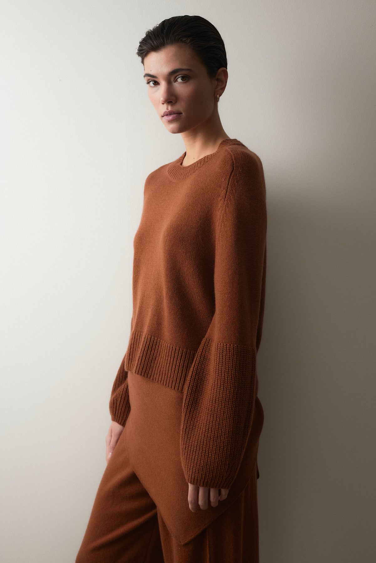 Woll-Mischung Pullover in Beige