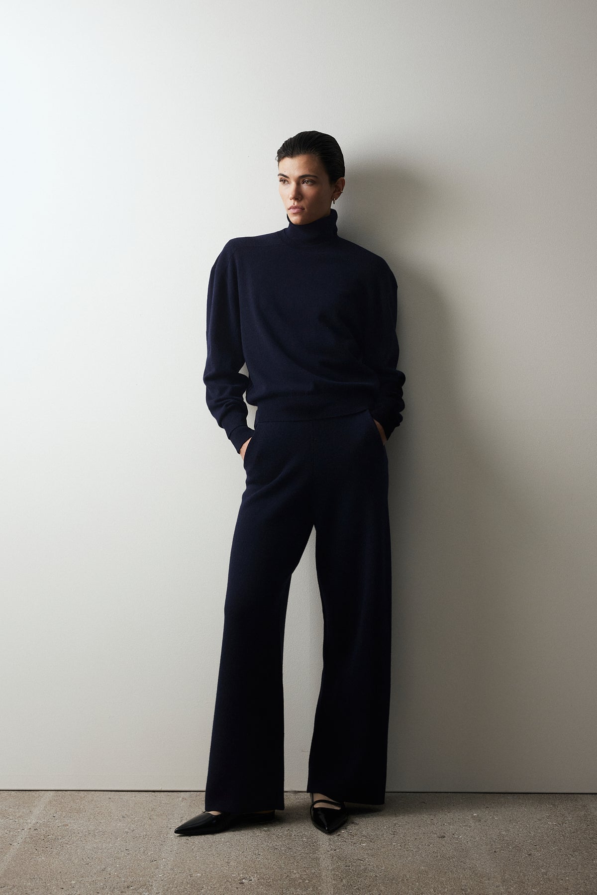 Woll-Mischung Pullover in Navy
