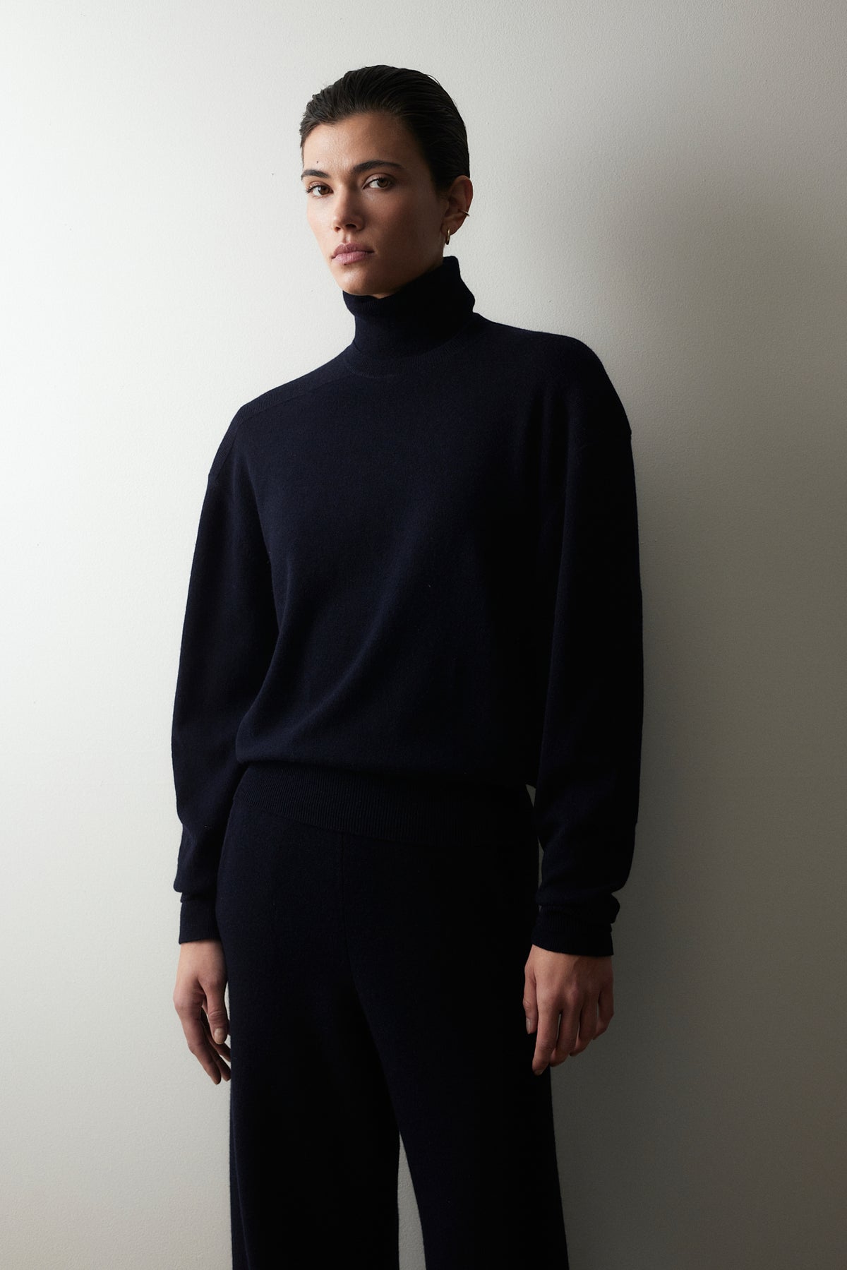 Woll-Mischung Pullover in Navy