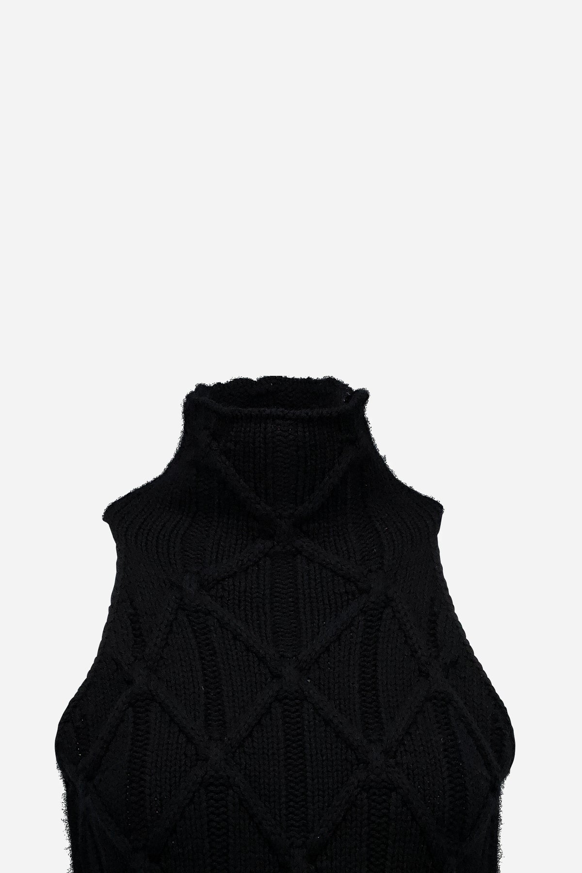 Woll-Mischung Top in Schwarz