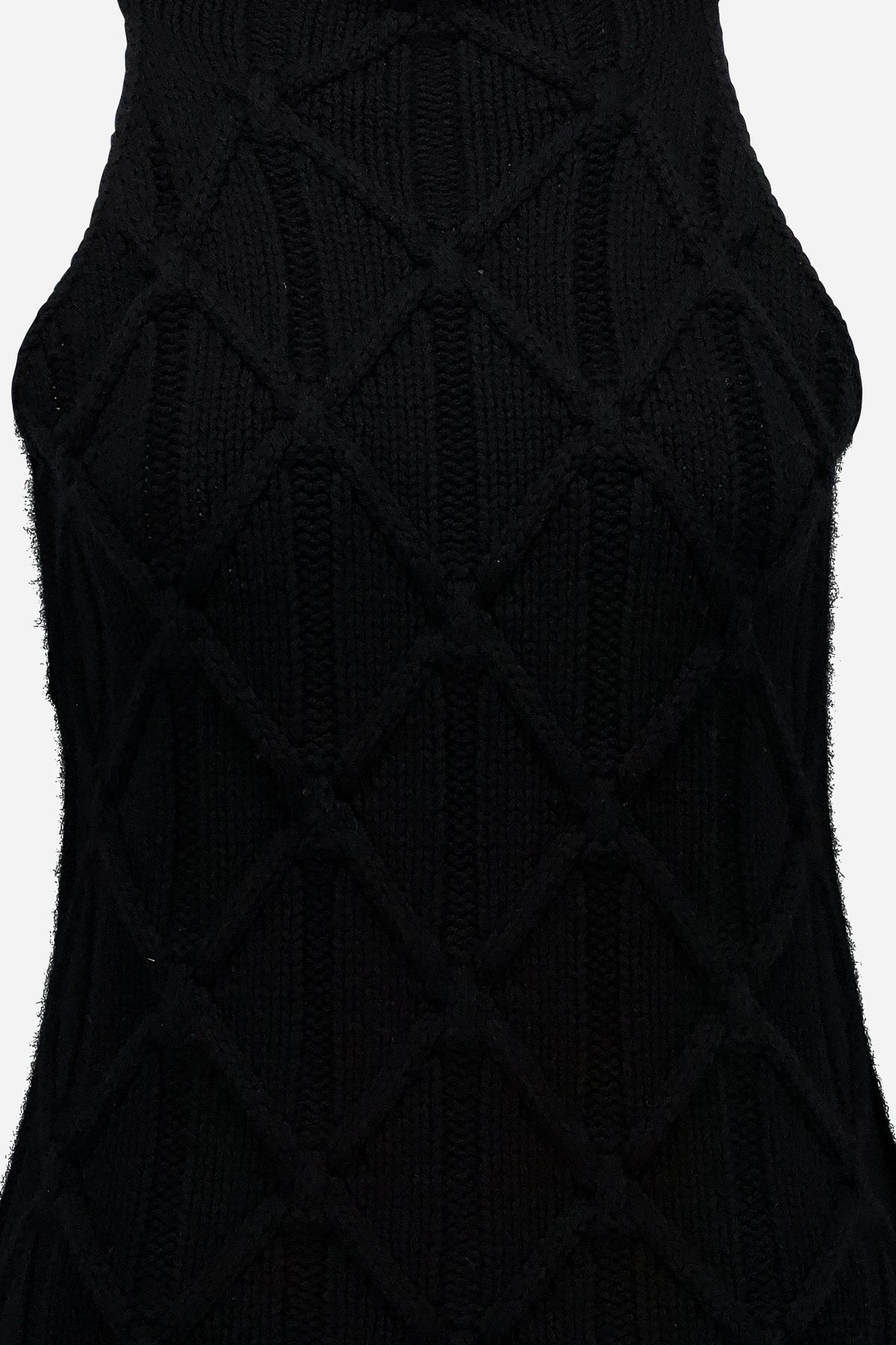 Woll-Mischung Top in Schwarz