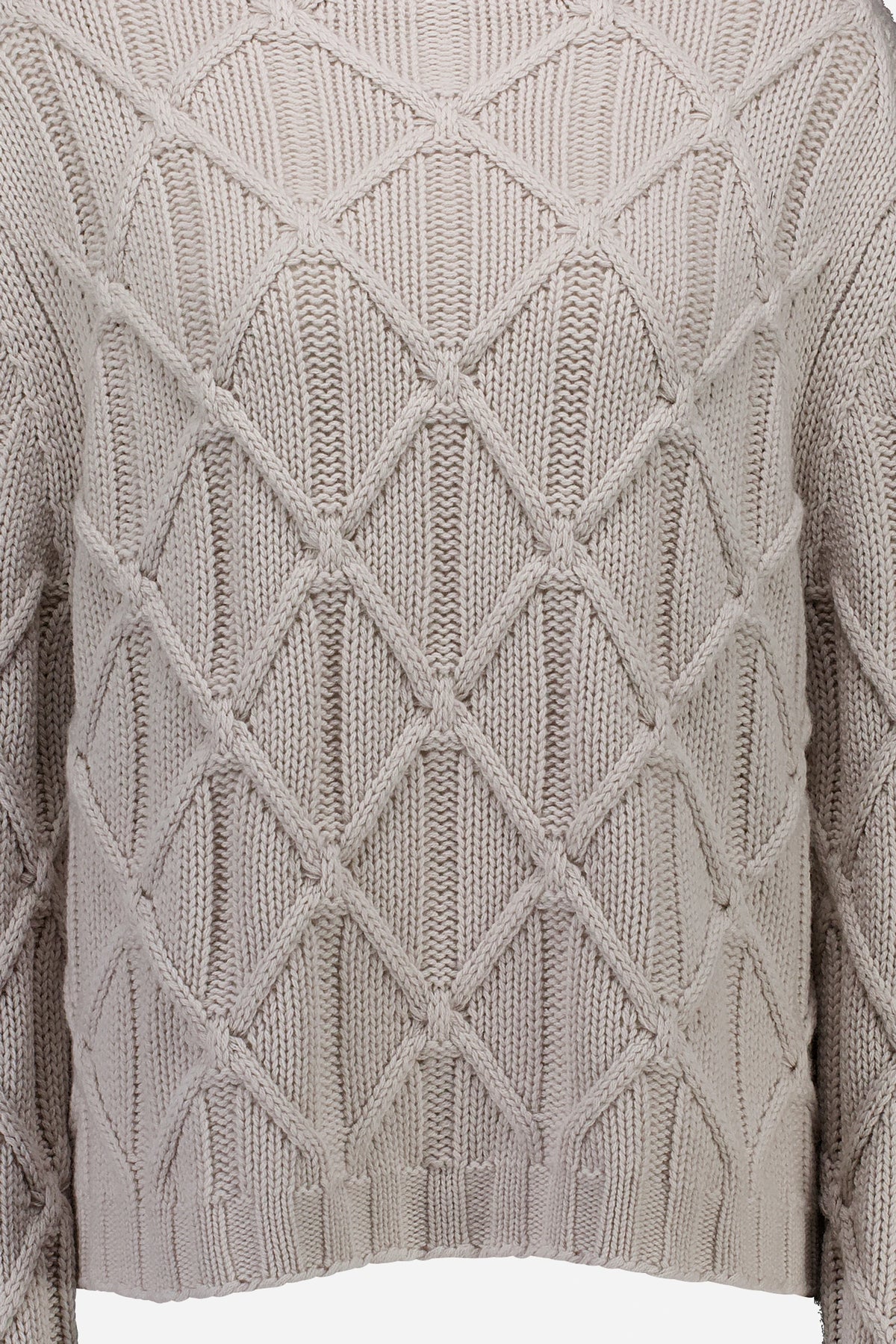 Woll-Mischung Pullover in Beige