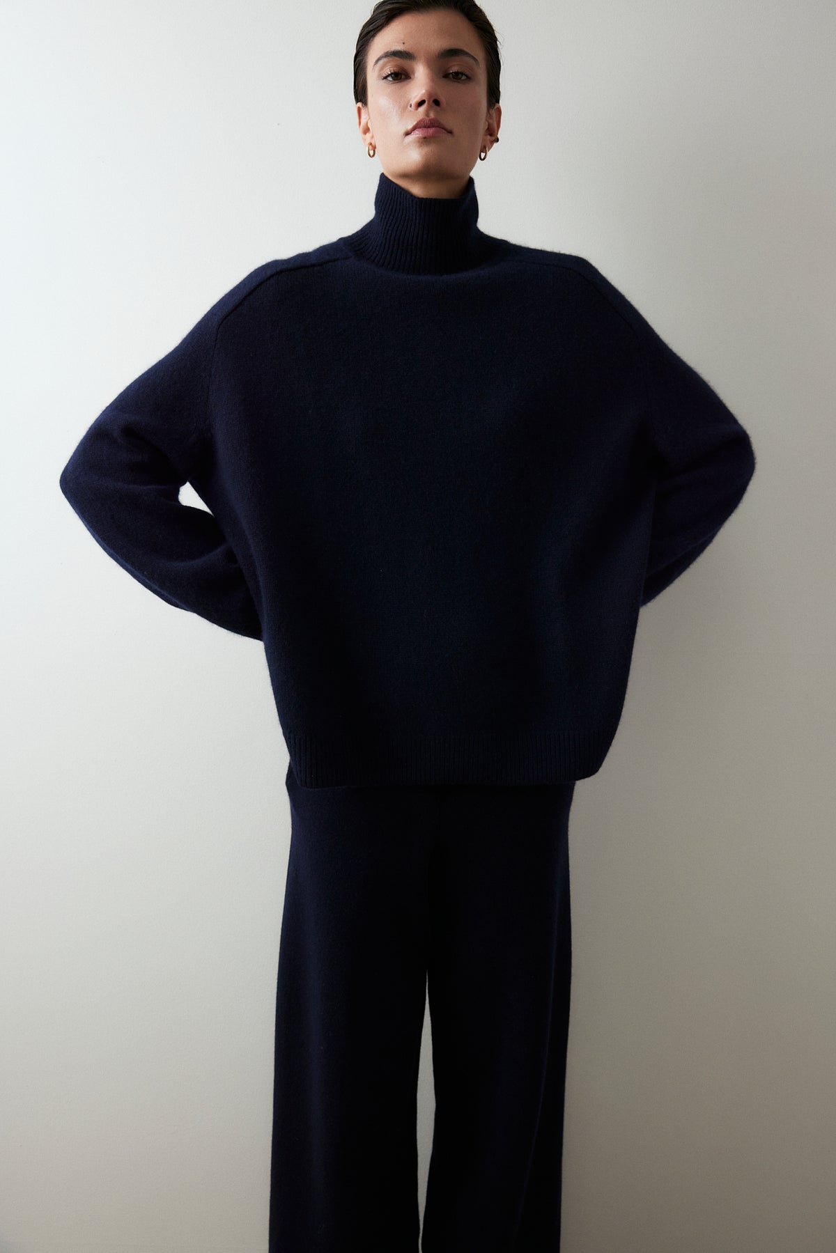 Woll-Mischung Hose in Navy