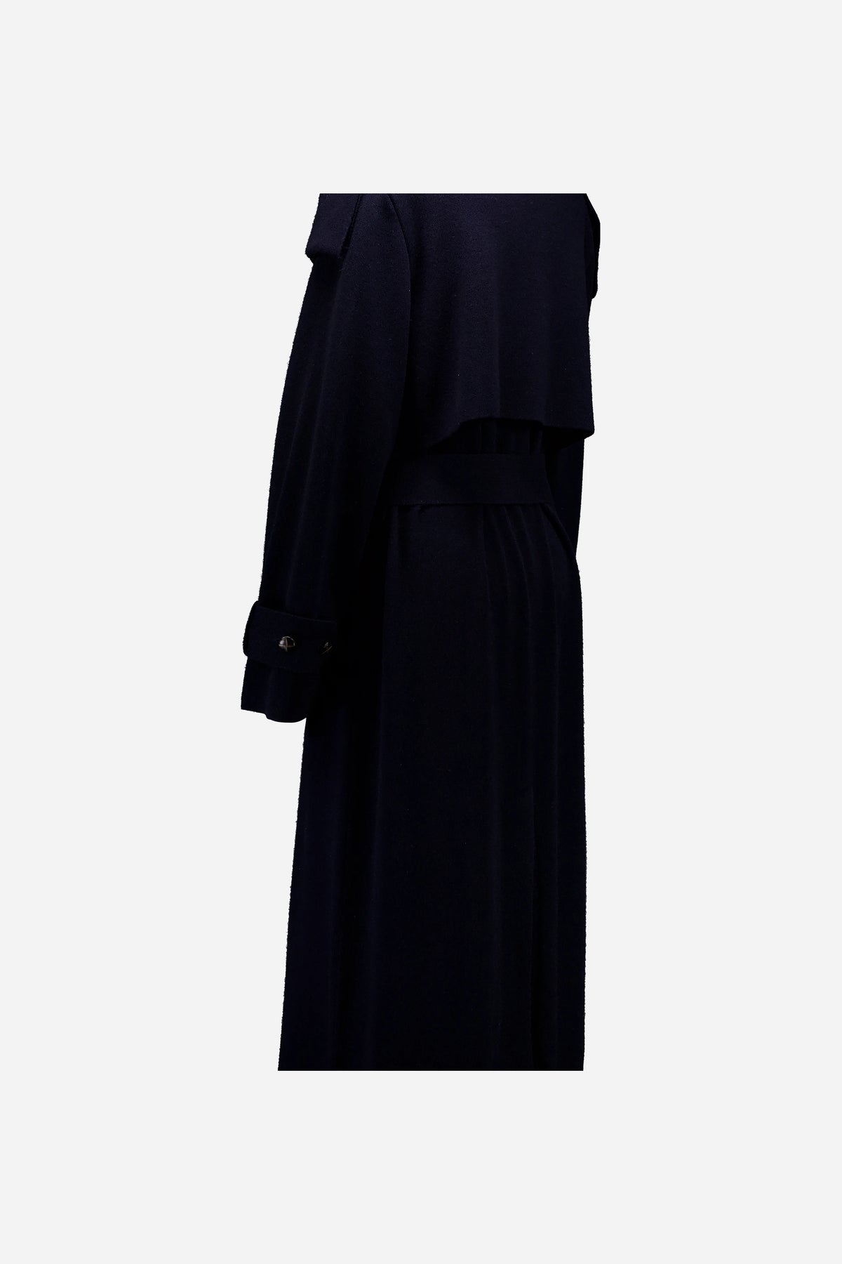 Woll-Mischung Mantel in Navy