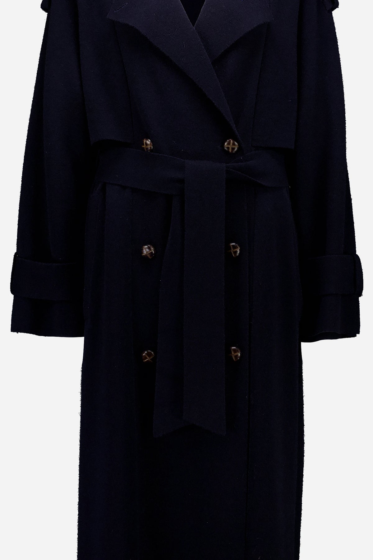 Woll-Mischung Mantel in Navy